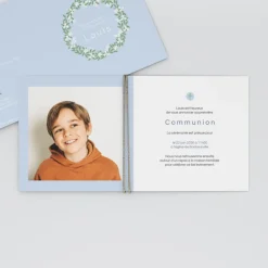 Faire-part Communion^Planet cards Jolie Couronne Fleurie
