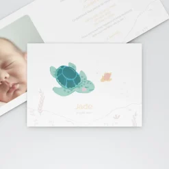 Faire-part Naissance Animaux | Faire-part Naissance Fille^Planet cards Jolie Tortue Fille