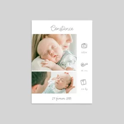 Faire-part Naissance Fille^Planet cards Jolie Typo et Pictos