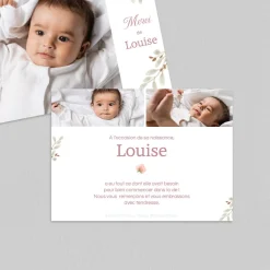 Carte Remerciement Naissance Fille^Planet cards Jolies fleurs des champs