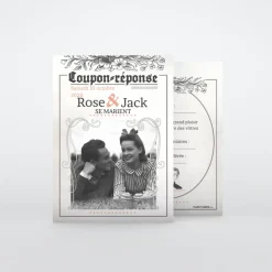 Coupon-réponse Mariage^Planet cards Journal ancien