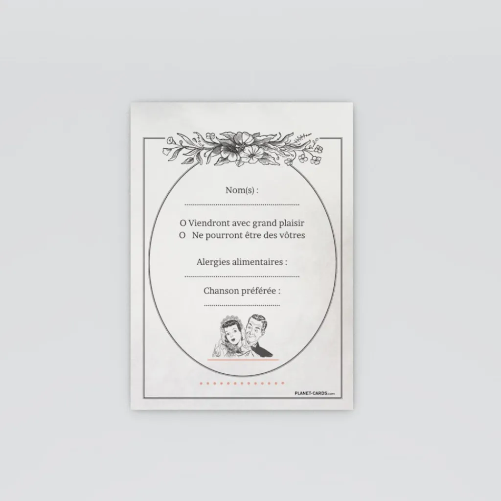 Coupon-réponse Mariage^Planet cards Journal ancien