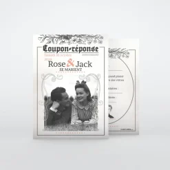 Coupon-réponse Mariage^Planet cards Journal ancien