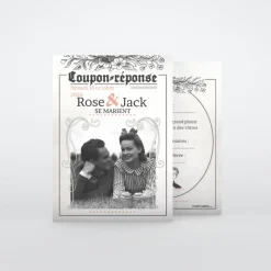 Coupon-réponse Mariage^Planet cards Journal ancien