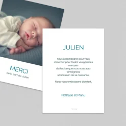 Carte Remerciement Naissance Classique^Planet cards Journée Attendue