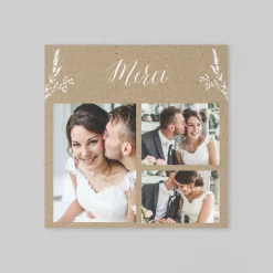 Carte Remerciement Mariage Champêtre^Planet cards Kraft champêtre