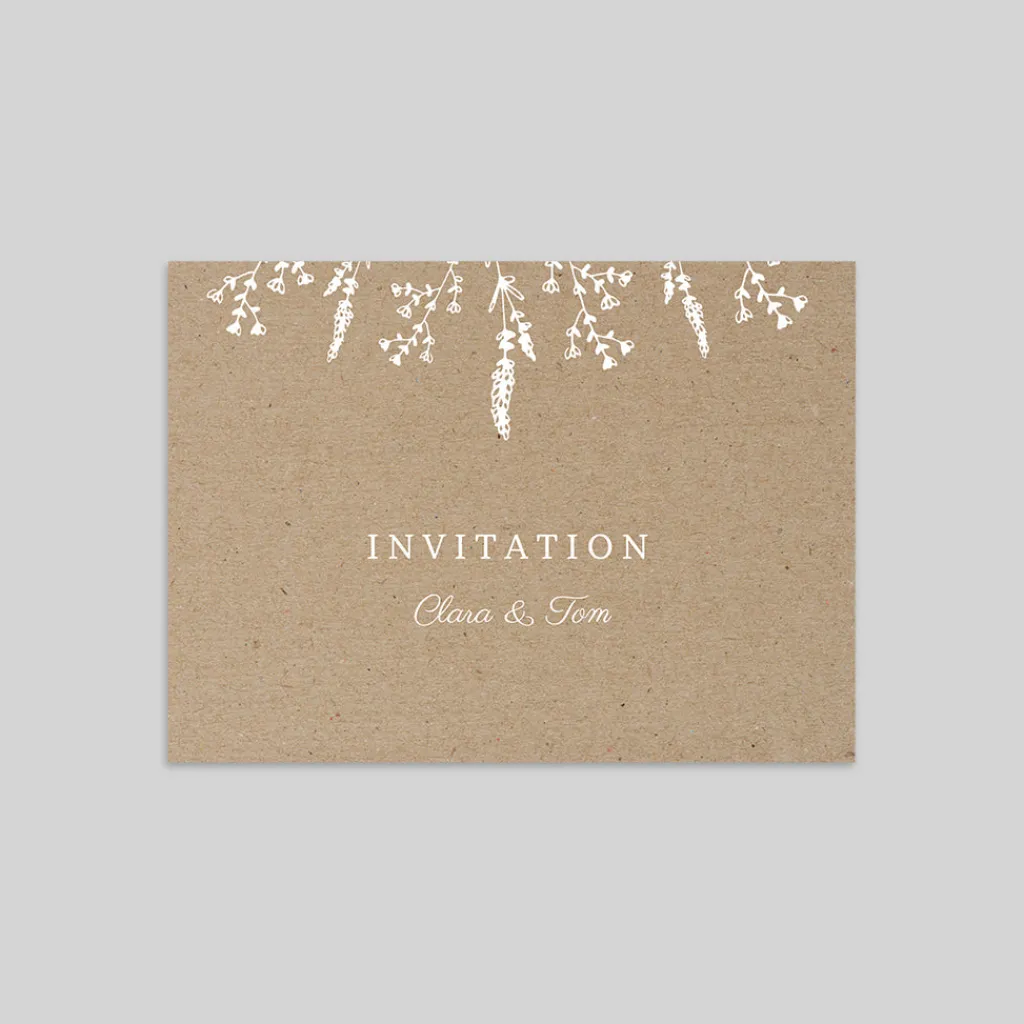 Carte D'invitation Mariage^Planet cards Kraft champêtre