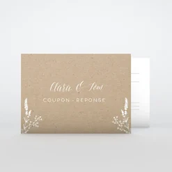 Coupon-réponse Mariage^Planet cards Kraft champêtre