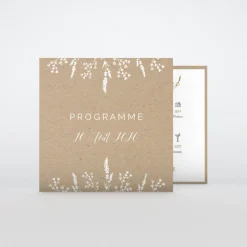 Programme De Mariage^Planet cards Kraft champêtre