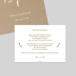 Carte D'invitation Mariage^Planet cards Kraft champêtre