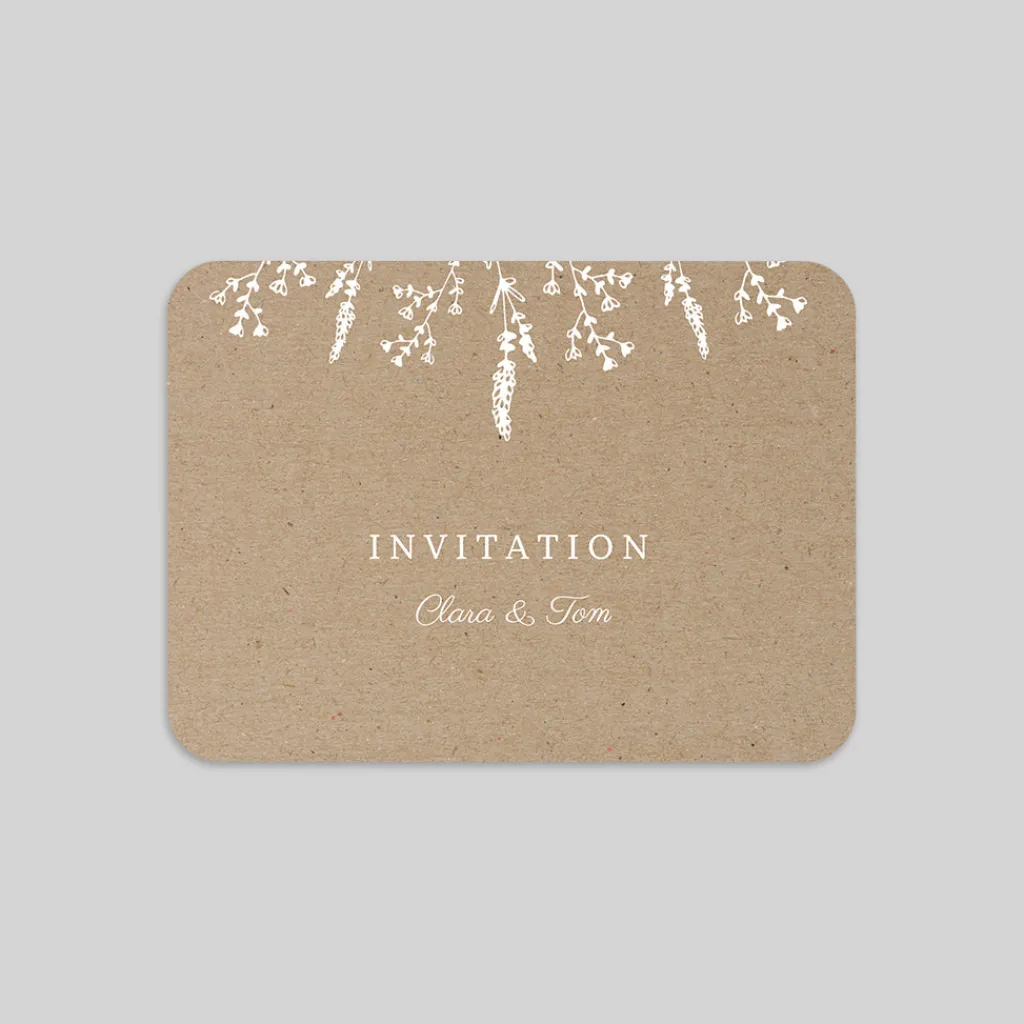 Carte D'invitation Mariage^Planet cards Kraft champêtre