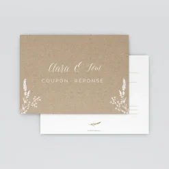 Coupon-réponse Mariage^Planet cards Kraft champêtre
