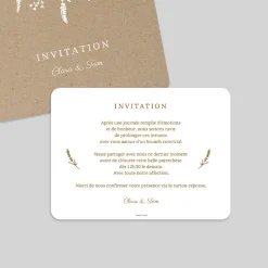 Carte D'invitation Mariage^Planet cards Kraft champêtre