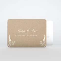 Coupon-réponse Mariage^Planet cards Kraft champêtre