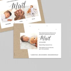 Faire-part Naissance Garçon^Planet cards Kraft Doux