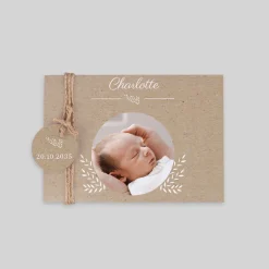 Faire-part Naissance Fille | Faire-part Naissance Garçon^Planet cards Kraft et Brin d'herbe