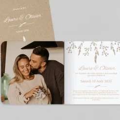 Faire-part Mariage Champêtre | Gamme Complète^Planet cards Kraft et Douceur Florale