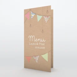 Menu De Mariage^Planet cards Kraft et fanions