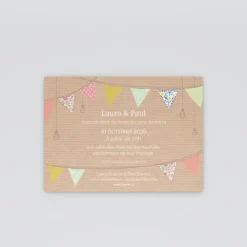 Carte D'invitation Mariage^Planet cards Kraft et fanions