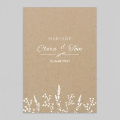 Faire-part Mariage Bohème | Faire-part Mariage Champêtre^Planet cards Kraft et Feuilles