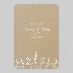 Faire-part Mariage Bohème | Faire-part Mariage Champêtre^Planet cards Kraft et Feuilles
