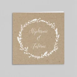 Faire-part Mariage Bohème | Faire-part Mariage Champêtre^Planet cards Kraft et Feuilles