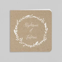 Faire-part Mariage Bohème | Faire-part Mariage Champêtre^Planet cards Kraft et Feuilles