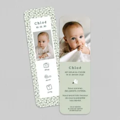 Faire-part Naissance Fille^Planet cards Kraft et Perce-neige
