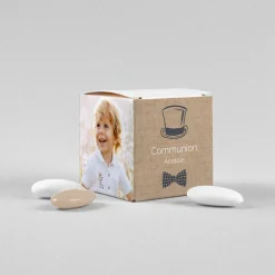 Boite À Dragées Communion^Planet cards kraft et pictos