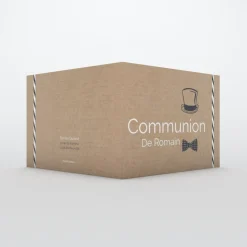 Faire-part Communion^Planet cards kraft et pictos