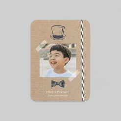 Carte Remerciement Communion^Planet cards kraft et pictos
