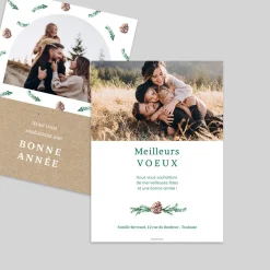 Carte De Vœux Nature^Planet cards Kraft et Pommes de Pin
