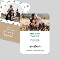 Carte De Vœux Nature^Planet cards Kraft et Pommes de Pin