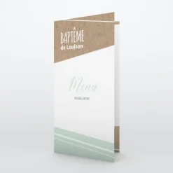 Menu Baptême^Planet cards Kraft Géométrique