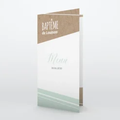 Menu Baptême^Planet cards Kraft Géométrique