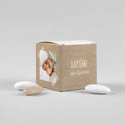 Boîte À Dragées Baptême^Planet cards Kraft Hipster