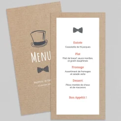 Menu Baptême^Planet cards Kraft Hipster