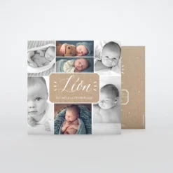Faire-part Naissance Garçon^Planet cards Kraft Multi Photo