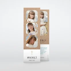Carte Remerciement Communion^Planet cards Kraft Multiphoto