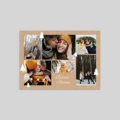 Carte De Vœux Famille | Carte De Vœux Nature^Planet cards Kraft Sapin et Photos