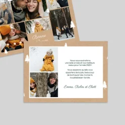 Carte De Vœux Famille | Carte De Vœux Nature^Planet cards Kraft Sapin et Photos