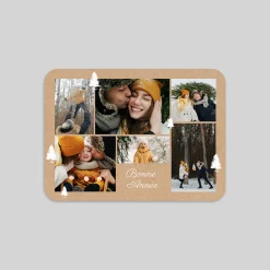 Carte De Vœux Famille | Carte De Vœux Nature^Planet cards Kraft Sapin et Photos