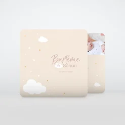 Faire-part Baptême Civil^Planet cards La Nuit En Douceur