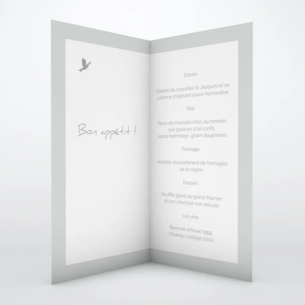 Menu Baptême^Planet cards La Petite Colombe