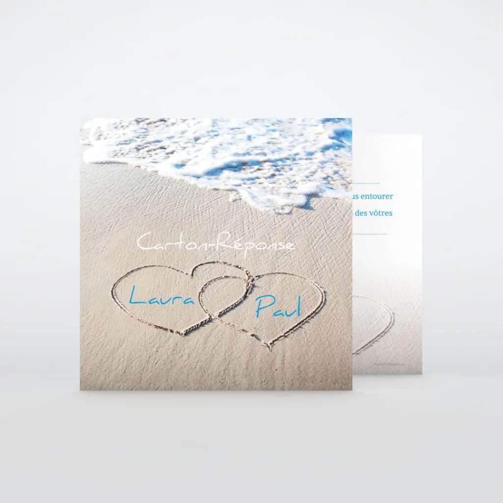 Coupon-réponse Mariage^Planet cards La plage