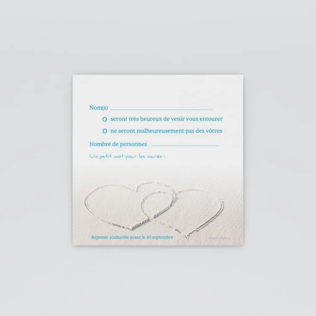 Coupon-réponse Mariage^Planet cards La plage
