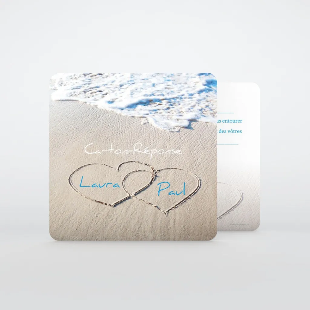 Coupon-réponse Mariage^Planet cards La plage
