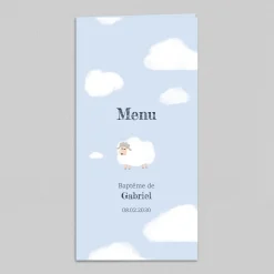 Menu Baptême^Planet cards Lainage Nuage