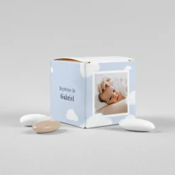 Boîte À Dragées Baptême^Planet cards Lainage Nuage