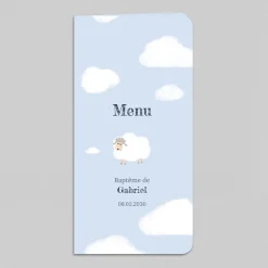 Menu Baptême^Planet cards Lainage Nuage